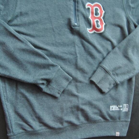 Boston Red Sox Baseball Quarter Zip up Sweater Gray/Blue and Red Medium - Picture 3 of 8